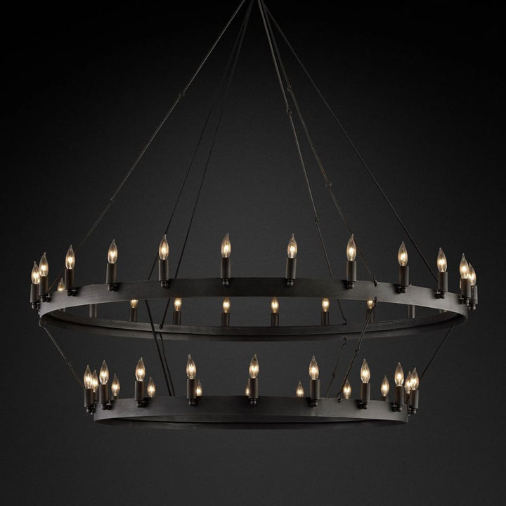 Camilo Vintage Candelabra 2-Tier Round Chandelier