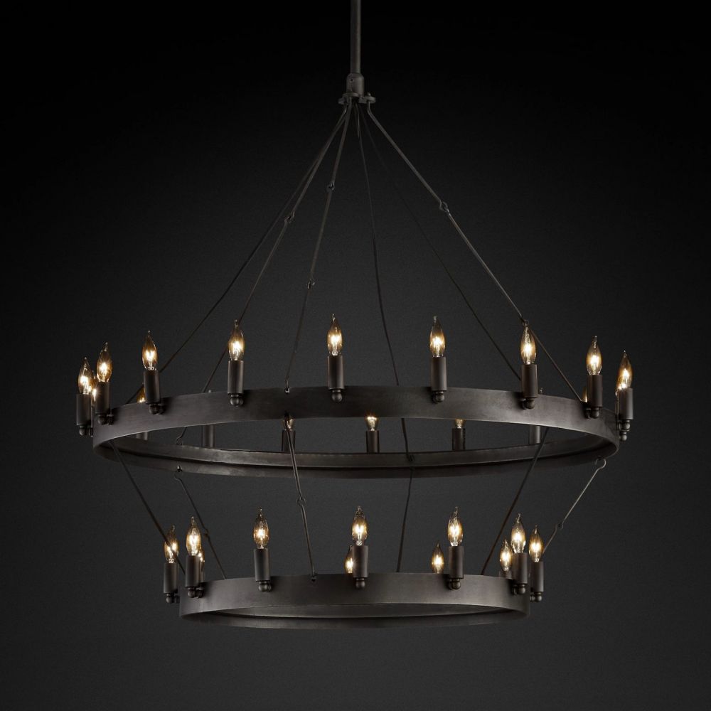 Camilo Vintage Candelabra 2-Tier Round Chandelier