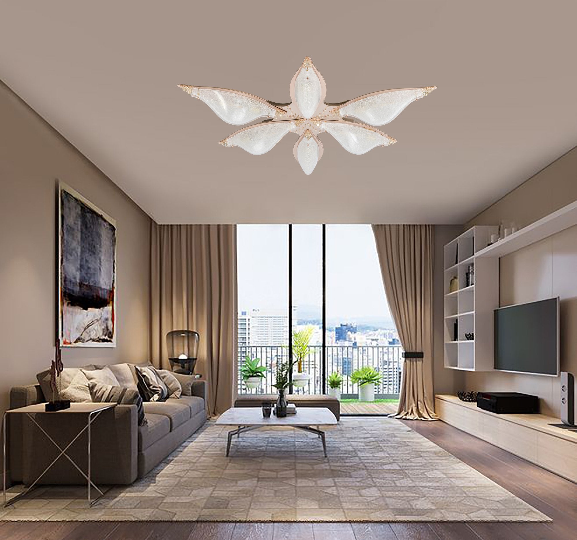 Aria Open-Flower Crystal Flushmount – Jay Lighting