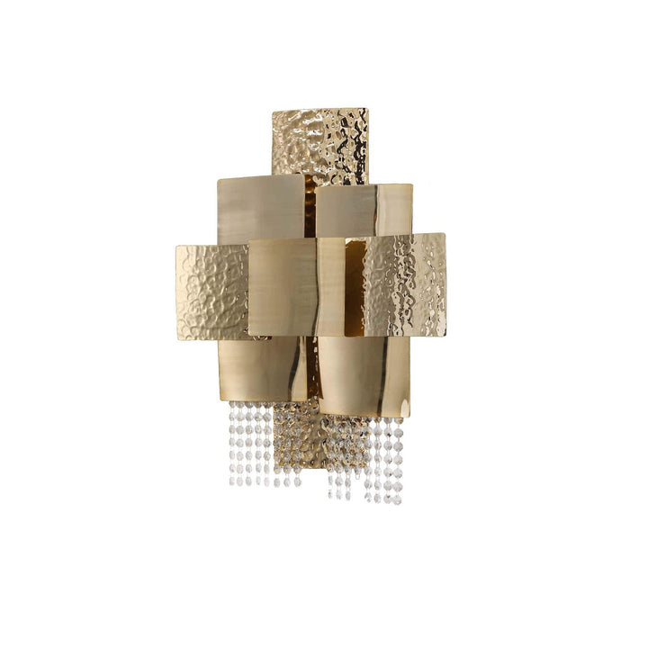 Amadeo Squares Brass Crystal Sconce