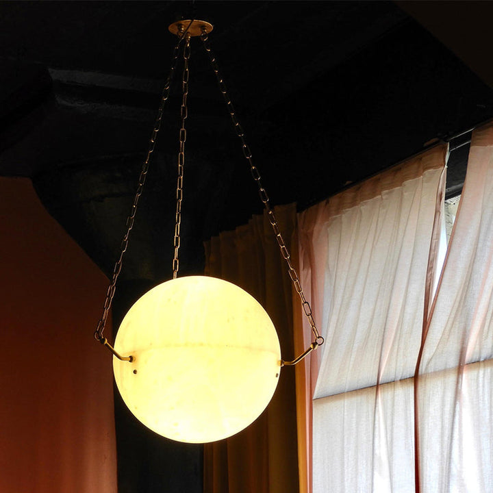 Aaron Alabaster Sphere Suspension Lamp