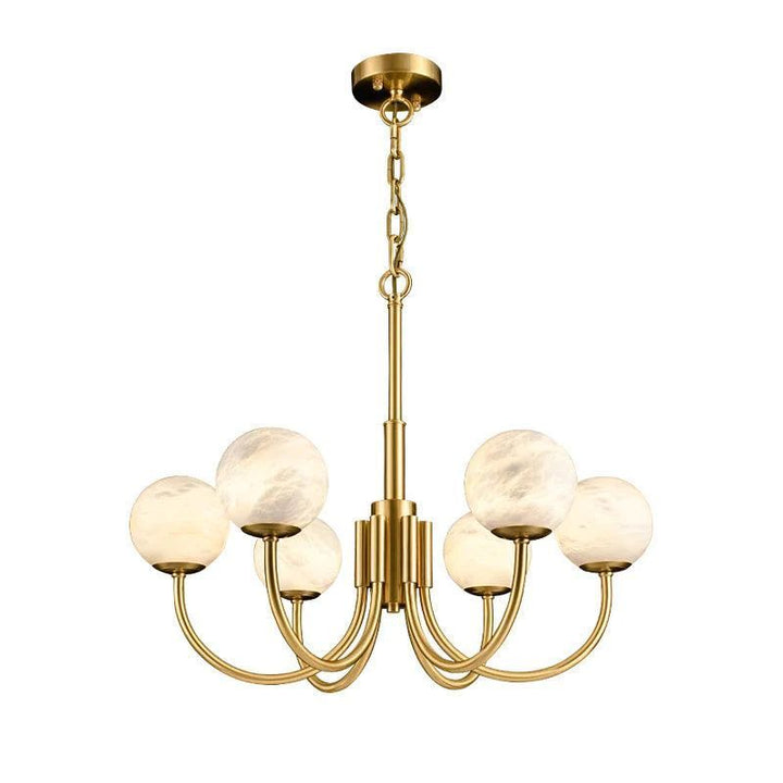 Alabaster Modern Brass Chandelier