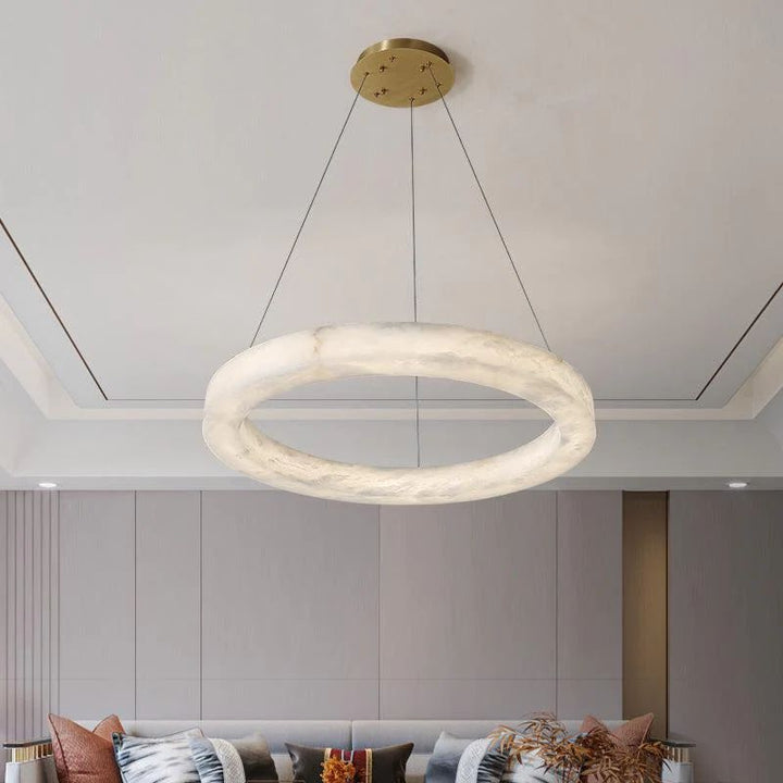 Alabaster Living Room Round Chandelier