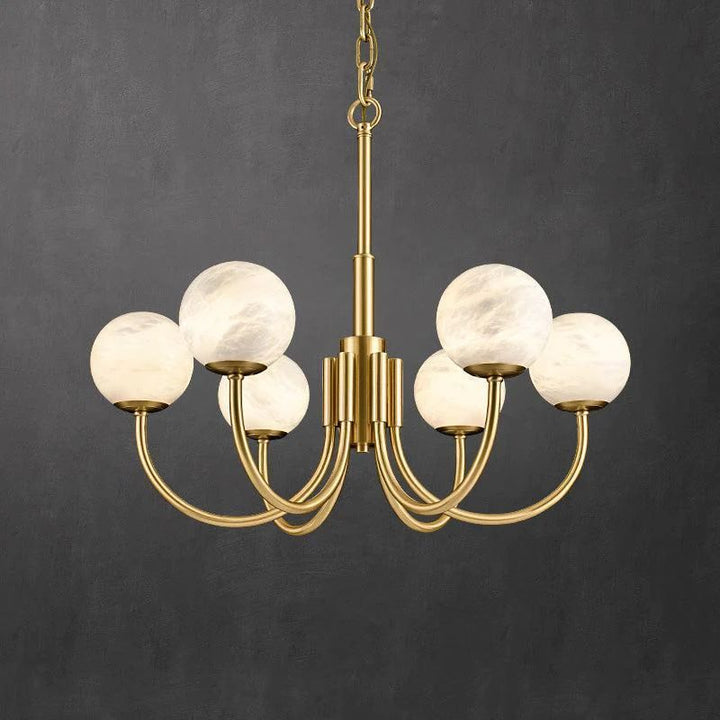 Alabaster Modern Brass Chandelier