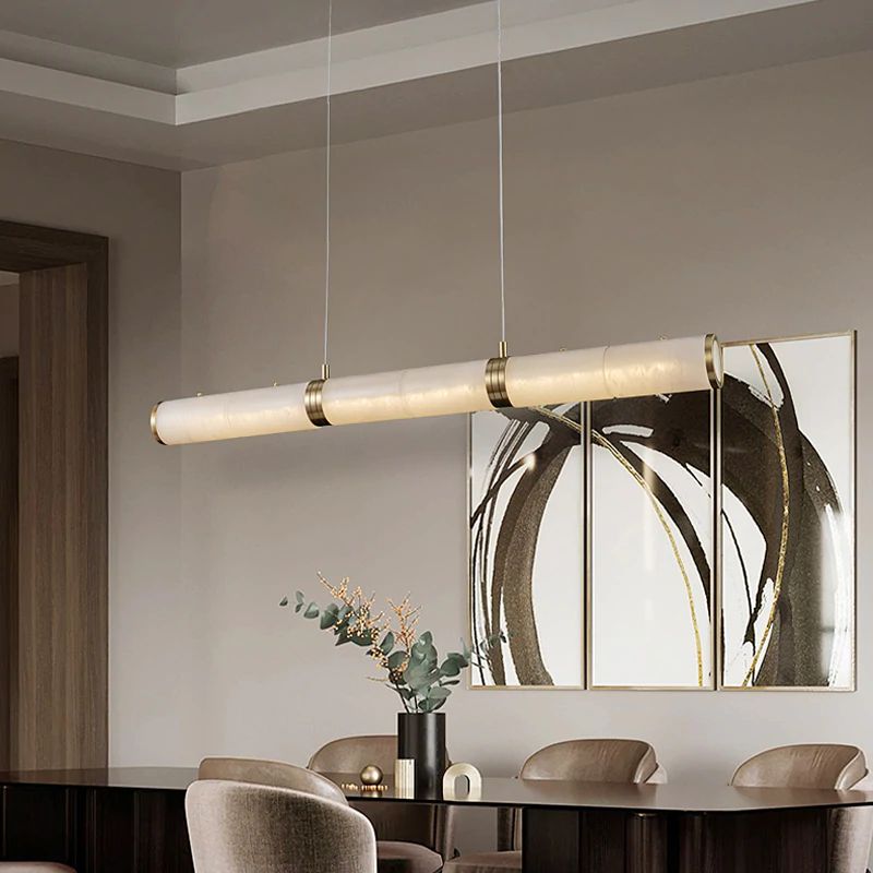 Alabaster Pillar Linear Chandelier