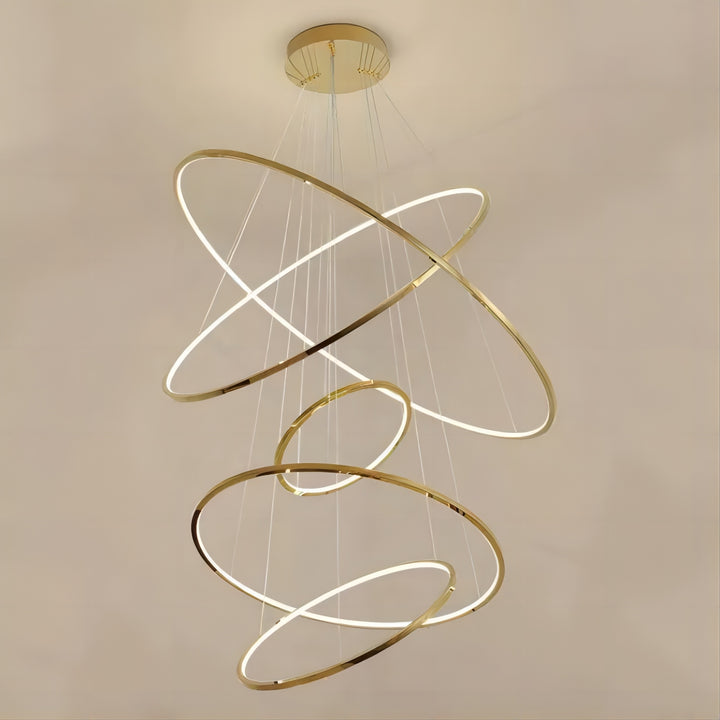 Amina Golden Rings Chandelier