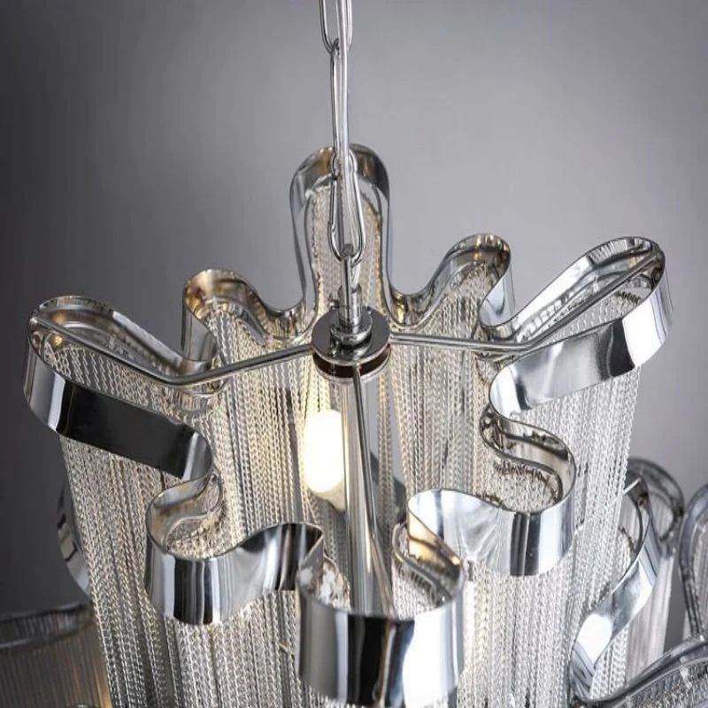 Baucis Aluminum Chain Tassel Chandelier