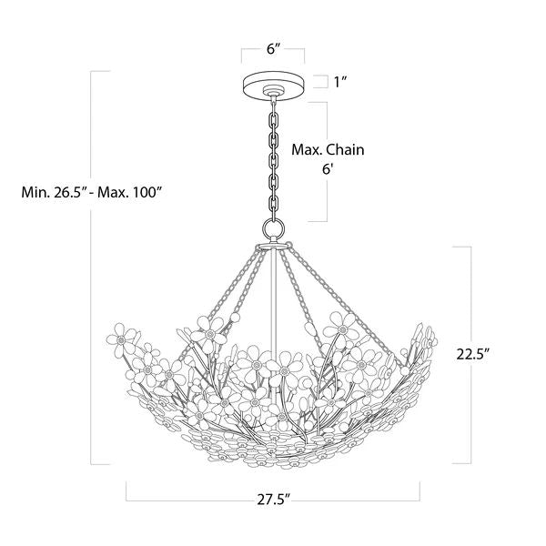 Cherish 6 Lights Round Chandelier