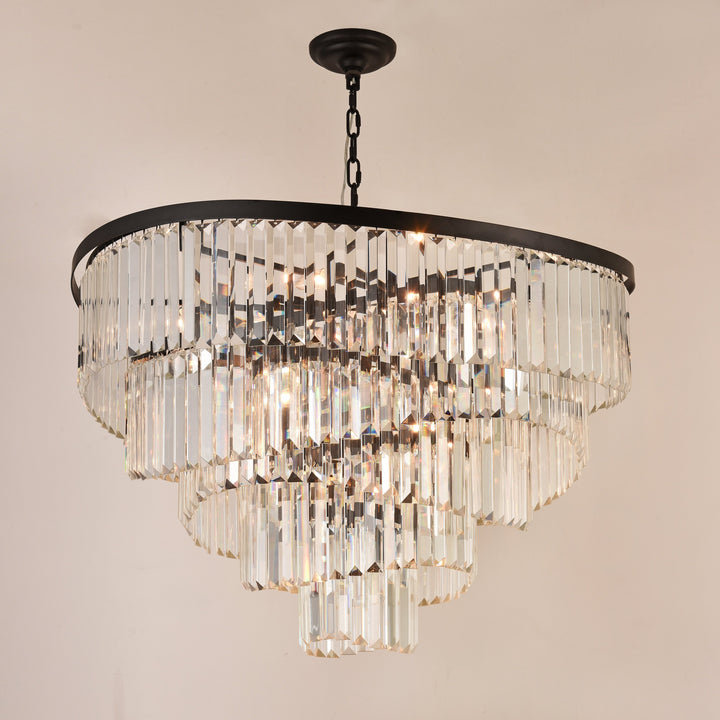 Roundel Odeon Fringe Crystal Chandelier