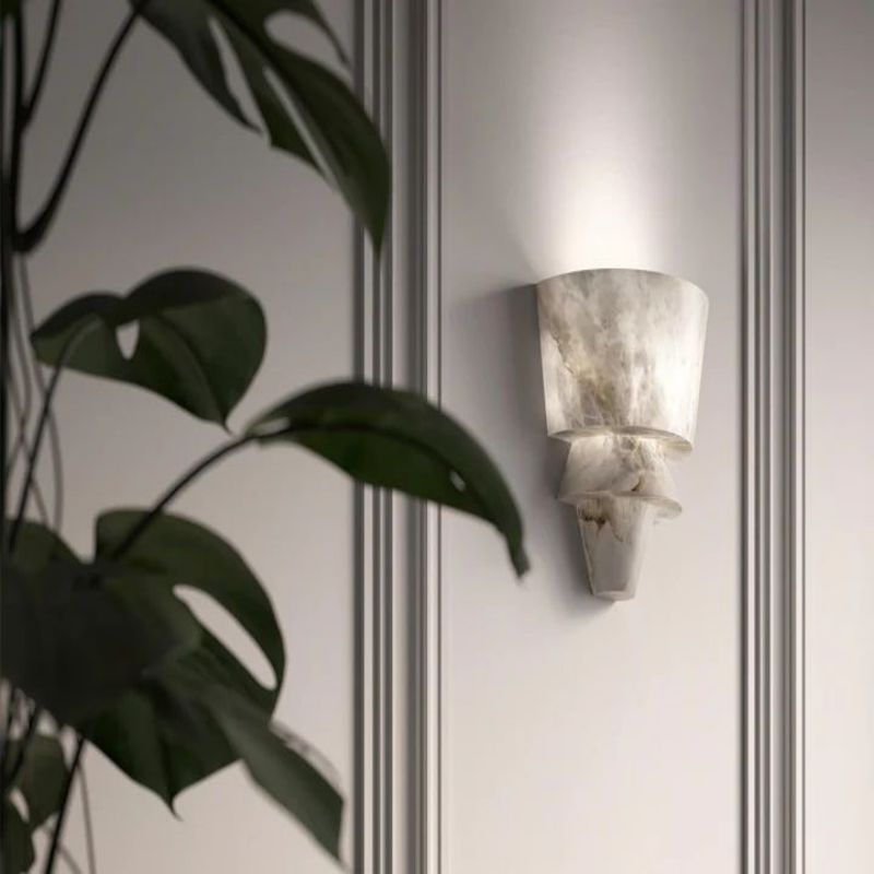 Alabaster Torch Wall Sconce 12”