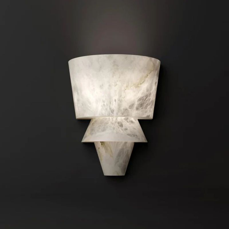 Alabaster Torch Wall Sconce 12”