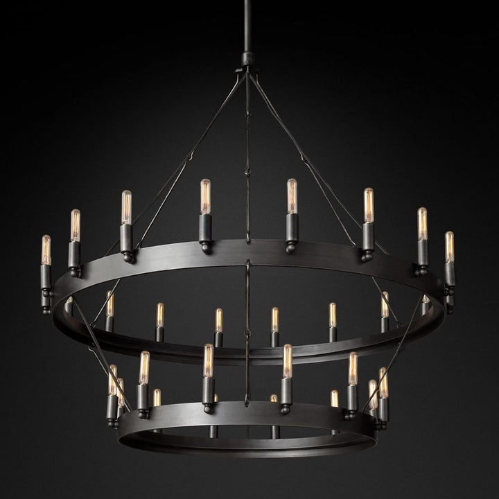 Camilo Vintage Filament 2-Tier Round Chandelier