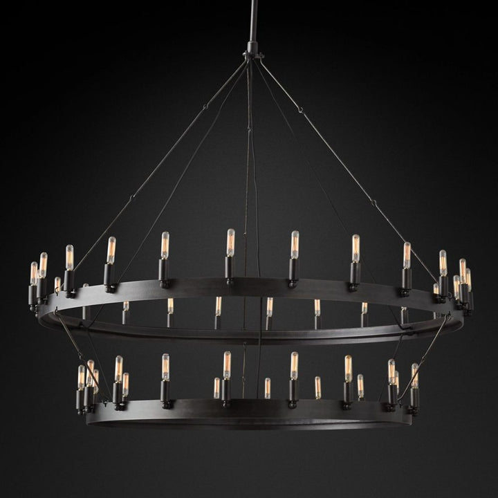 Camilo Vintage Filament 2-Tier Round Chandelier