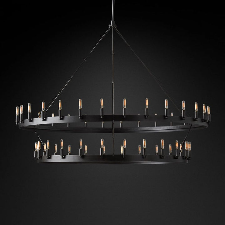 Camilo Vintage Filament 2-Tier Round Chandelier