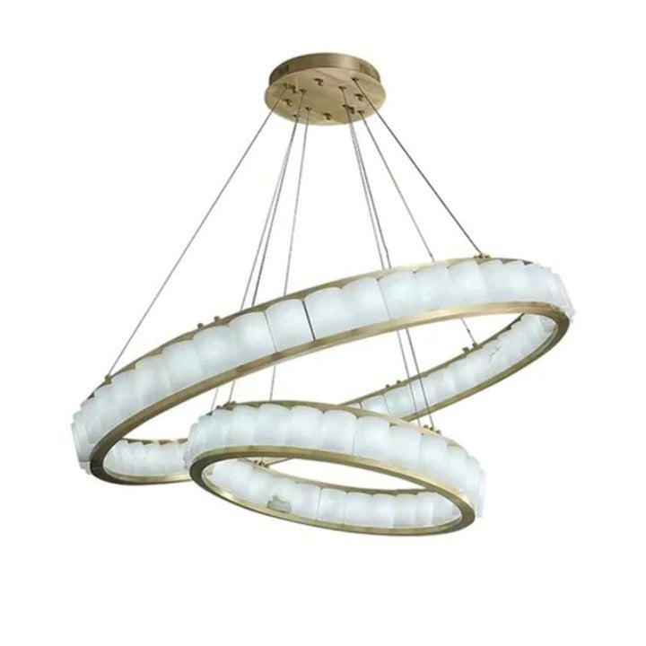 Alabaster Circle Round Chandeliers