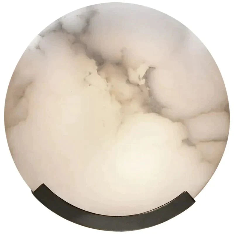 Iris Alabaster Round Plate Sconce