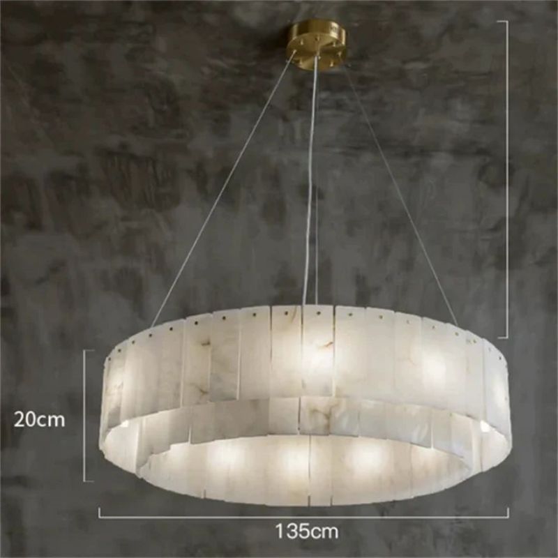 Alabaster Modern Round Chandelier