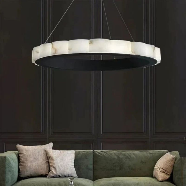 Alabaster Black Round Chandelier