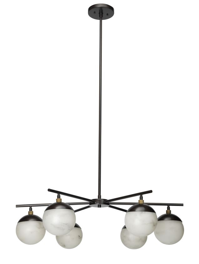 Metro Alabaster 6 Light Chandelier