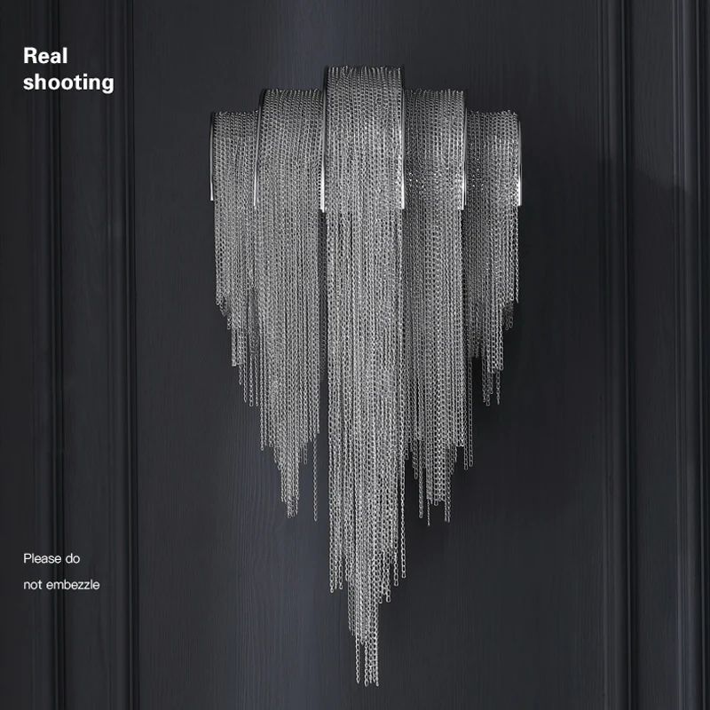 Aluminum Chain Tassel Modern Wall Sconce