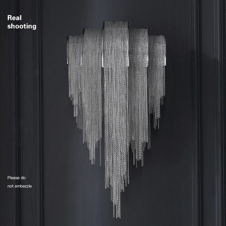 Aluminum Chain Tassel Modern Wall Sconce