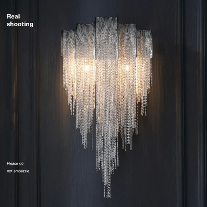 Aluminum Chain Tassel Modern Wall Sconce