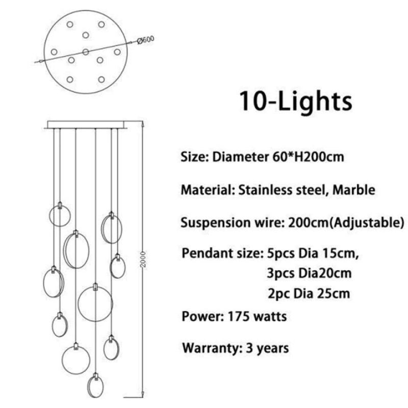 Alabaster Long Staircase Chandelier