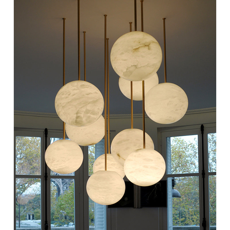 Nami Alabaster Sphere Multi-Light Chandelier