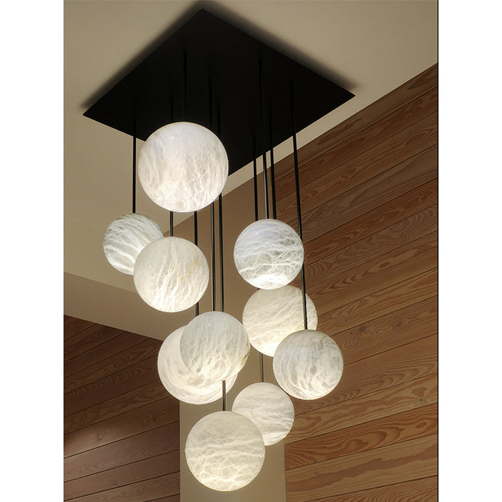 Nami Alabaster Sphere Multi-Light Chandelier