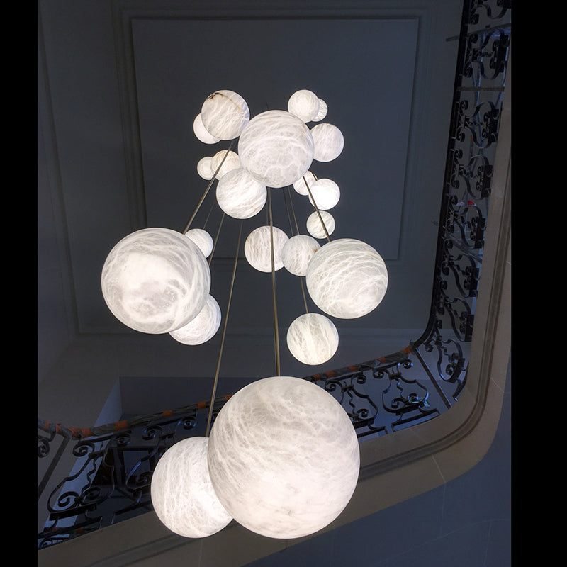 Nami Alabaster Sphere Multi-Light Chandelier