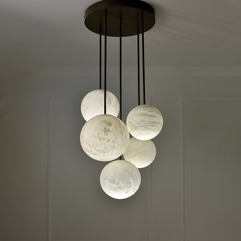 Nami Alabaster Sphere Multi-Light Chandelier