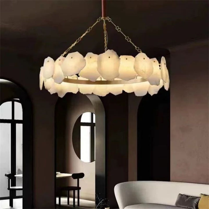 Nasile Alabaster Round Chandelier