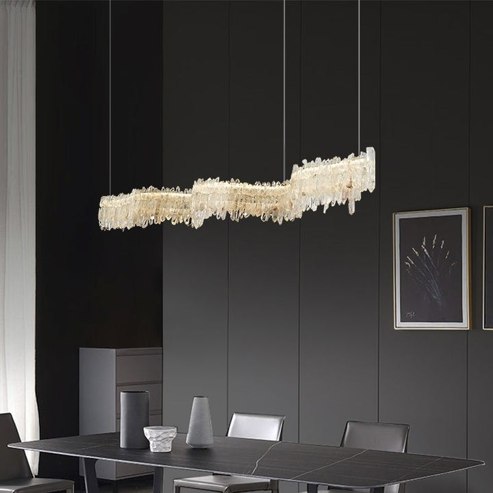 Primary Crystal Cluster Linear Dining Chandelier