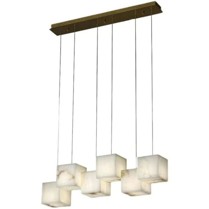 Alabaster Cubic Rectangular Chandelier