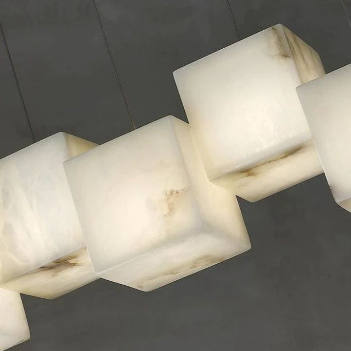 Alabaster Cubic Rectangular Chandelier