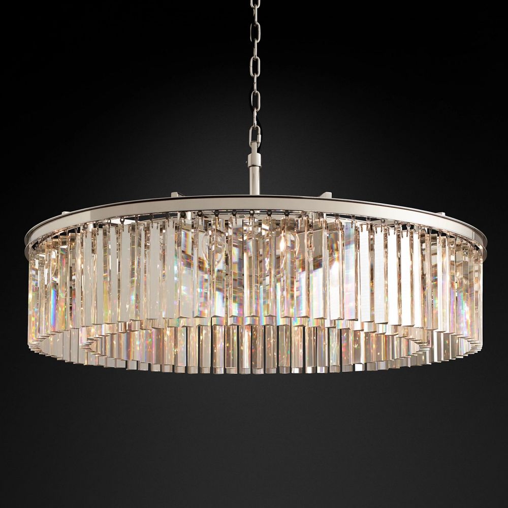 Ryan Round Triangular Crystal Chandelier 43"D