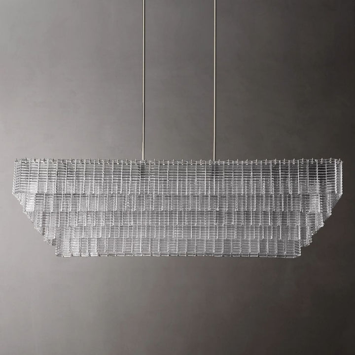 Samurai Clear Rectangle Chandelier 77"W
