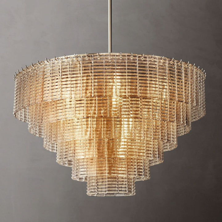 Samurai Clear Round Chandelier 41"D