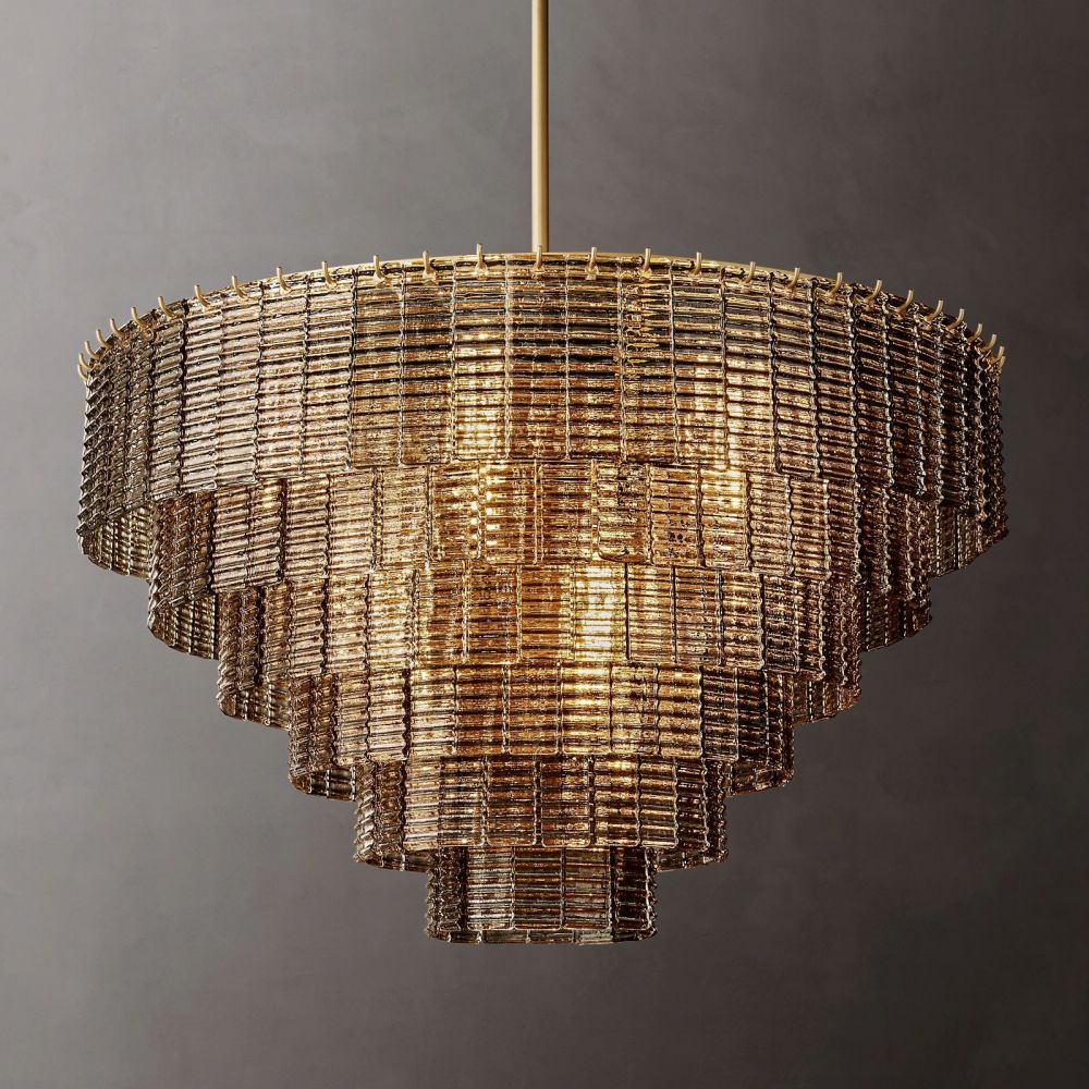 Samurai Smoke Round Chandelier 41"D