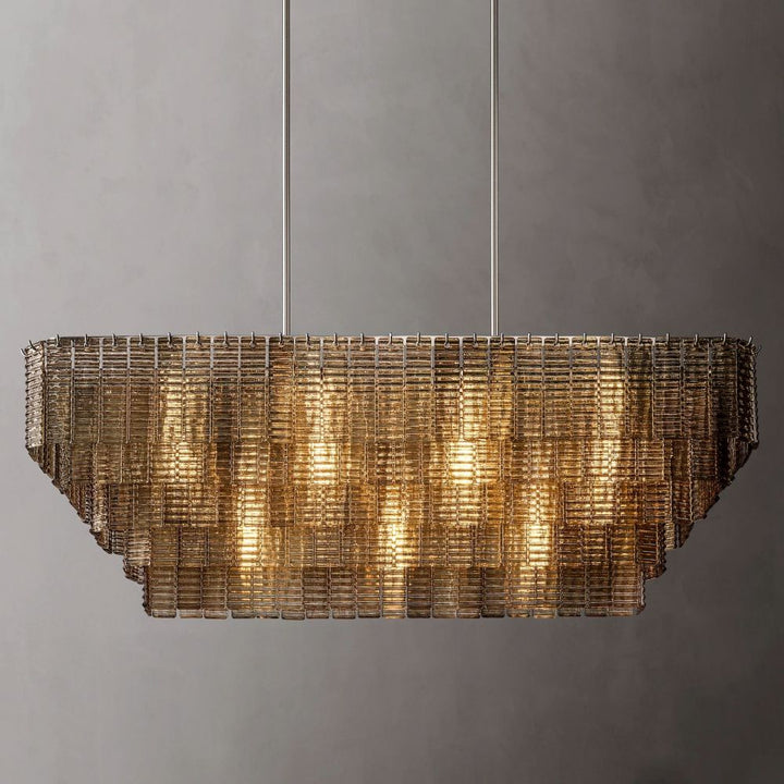 Samurai Smoke Rectangle Chandelier 59"W