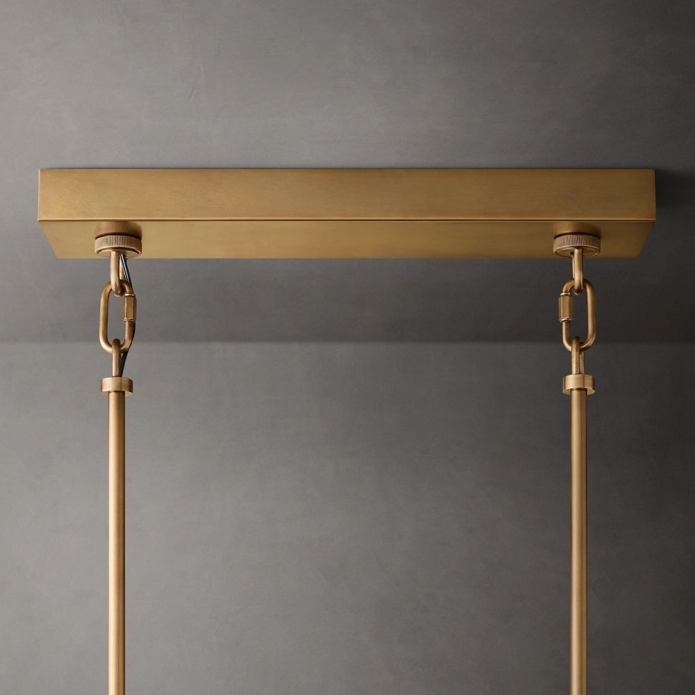 Samurai Clear Rectangle Chandelier 59"W