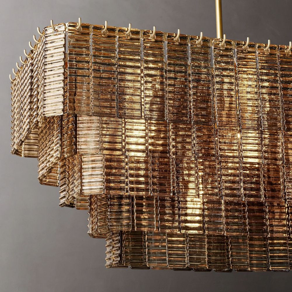 Samurai Smoke Rectangle Chandelier 59"W