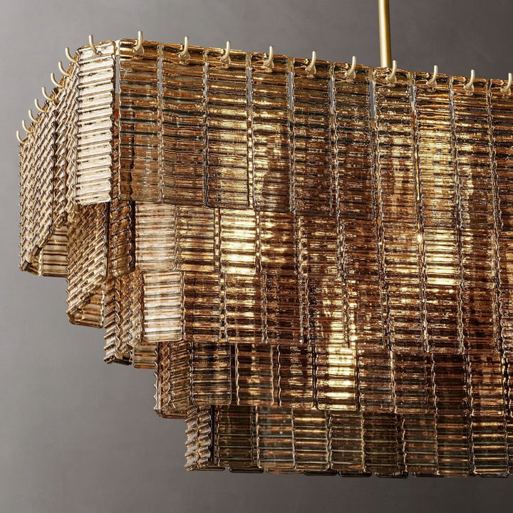 Samurai Smoke Rectangle Chandelier 59"W