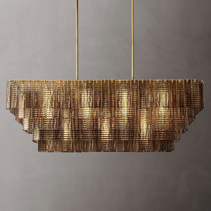 Samurai Smoke Rectangle Chandelier 59"W