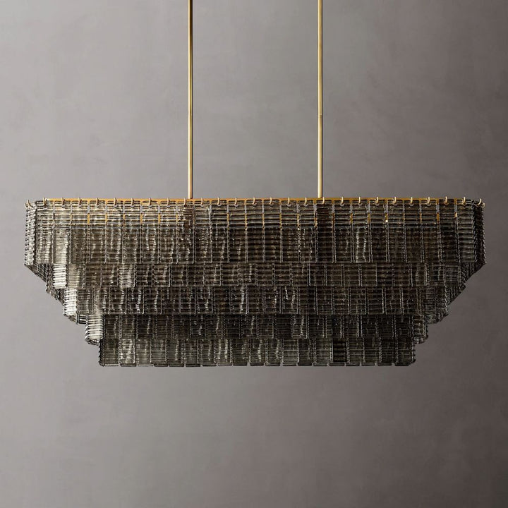 Samurai Smoke Rectangle Chandelier 59"W