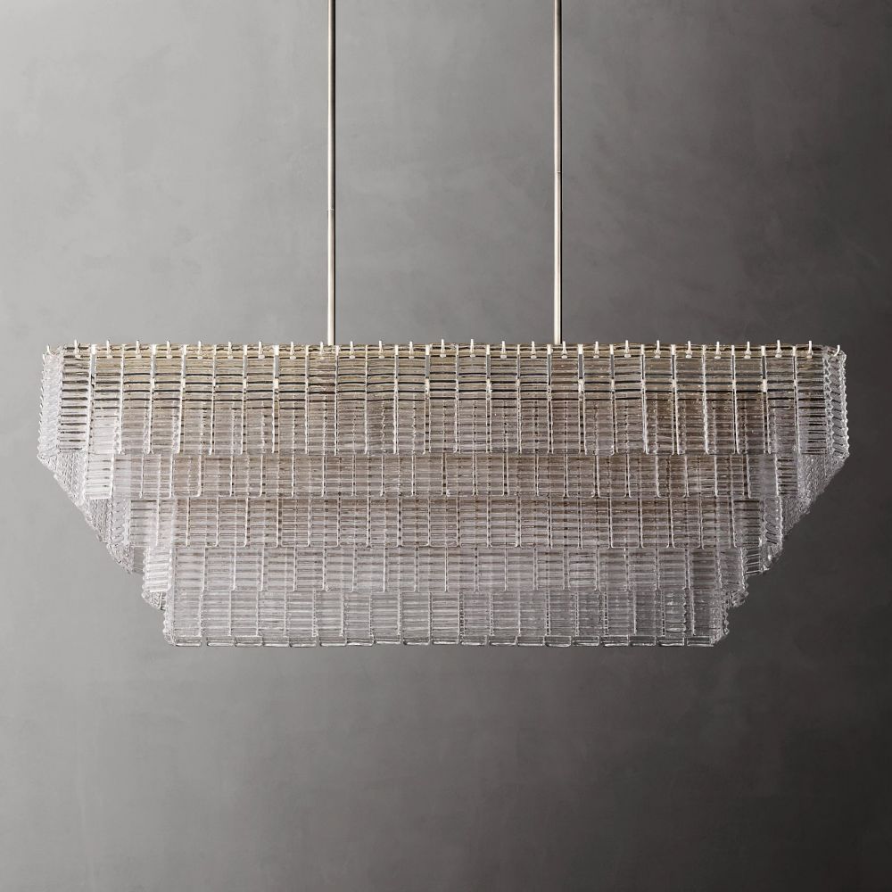 Samurai Clear Rectangle Chandelier 59"W