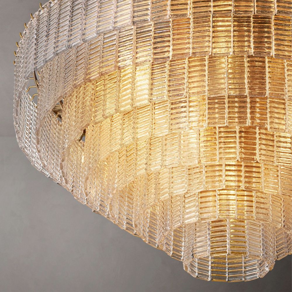 Samurai Clear Round Chandelier 41"D
