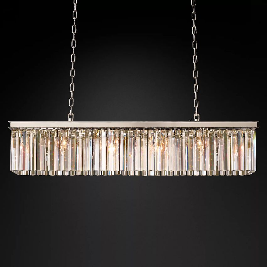 Ryan Triangular Crystal Linear Chandelier 49"W