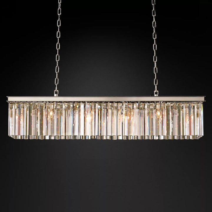 Ryan Triangular Crystal Linear Chandelier 49"W