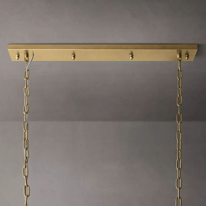 Ryan Triangular Crystal Linear Chandelier 49"W